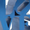 Robert Indiana, "LOVE", sculpture in blue tinted aluminum, multiple edited by the Morgan Art Foundation / ARS (NY), stamped, of 2009 - Detail D1 thumbnail