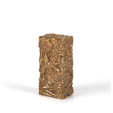 César, compression miniature "Palmes et étoiles", sculpture en bronze doré, édition Arthus-Bertrand, signée, estampillée et numérotée, avec sa boîte et son certificat d'origine, de 1985