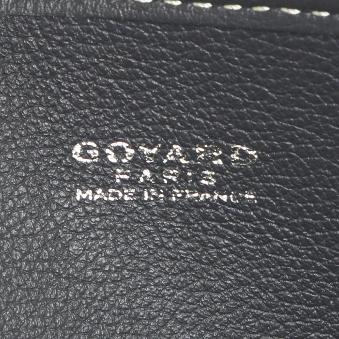 Shopping bag Goyard Bourgogne in tela Goyardine grigia e pelle grigia - Detail D3