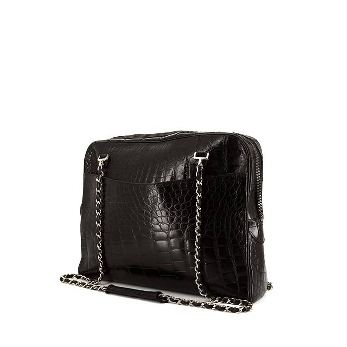 Chanel Vintage Shopping shoulder bag in black crocodile - 00pp