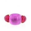 Pomellato Rouge Passion ring in 9 carats pink gold and synthetic ruby - 360 thumbnail