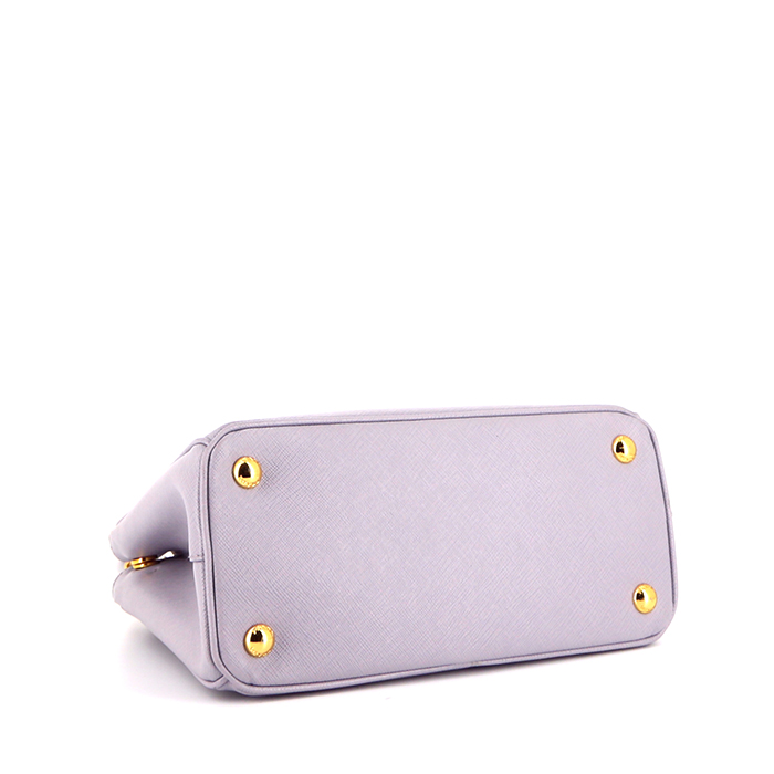 Sac à main Prada Galleria en cuir saffiano violet - Detail D5