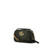 Bolso bandolera Gucci GG Marmont Camera en cuero acolchado con motivos de espigas negro - 00pp thumbnail