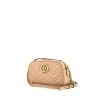 Gucci GG Marmont Camera size S shoulder bag in powder pink chevron quilted leather - 00pp thumbnail