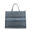 Shopping bag Dior Book Tote grande in tela monogram blu - 360 thumbnail