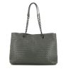 Bottega Veneta Chain Tote small model shopping bag in grey intrecciato leather - 360 thumbnail