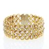 Vintage 1970's bracelet in yellow gold and diamonds - 360 thumbnail