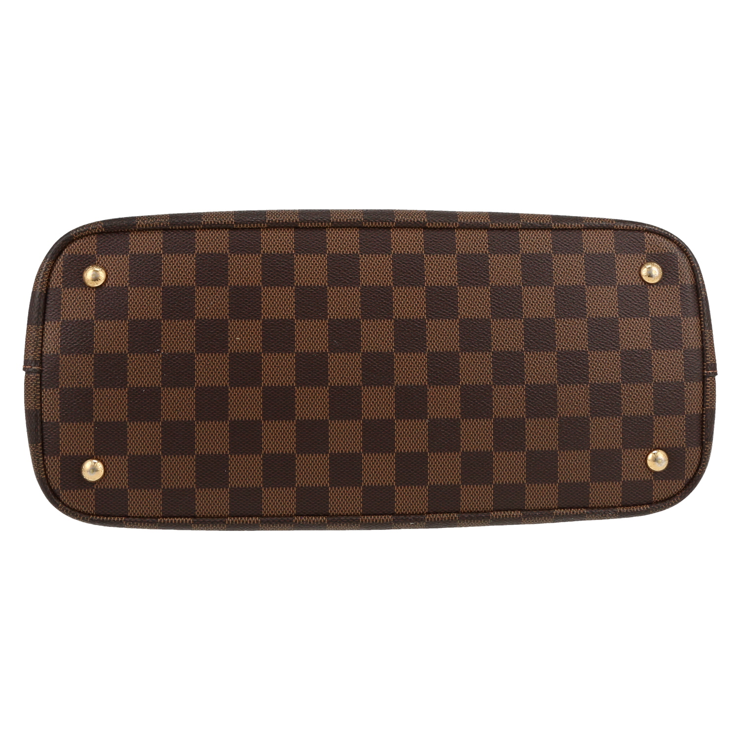 Louis Vuitton  Kensington handbag  in ebene damier canvas  and brown leather - Detail D1