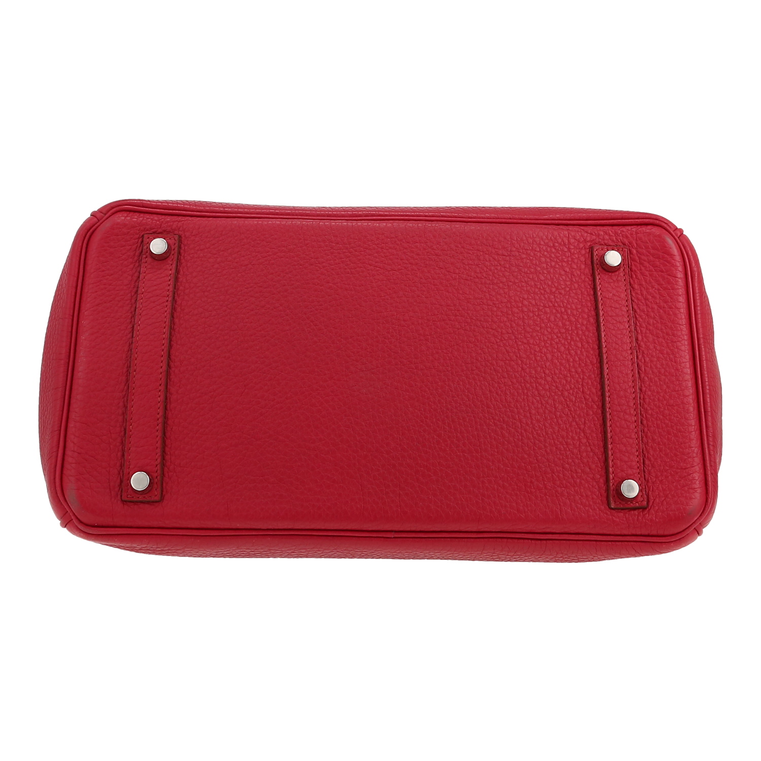 Bolso de mano Hermes Birkin 35 cm en cuero togo rosa Tosca - Detail D1