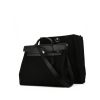Hermes Herbag bag worn on the shoulder or carried in the hand in black canvas and black box leather - 00pp thumbnail