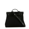 Hermes Herbag bag worn on the shoulder or carried in the hand in black canvas and black box leather - 360 thumbnail