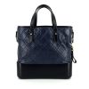 Chanel  Gabrielle  medium model  shoulder bag  in navy blue quilted leather  and black smooth leather - 360 thumbnail