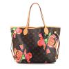 Shopping bag Louis Vuitton Neverfull in tela monogram a fiori e pelle naturale - 360 thumbnail