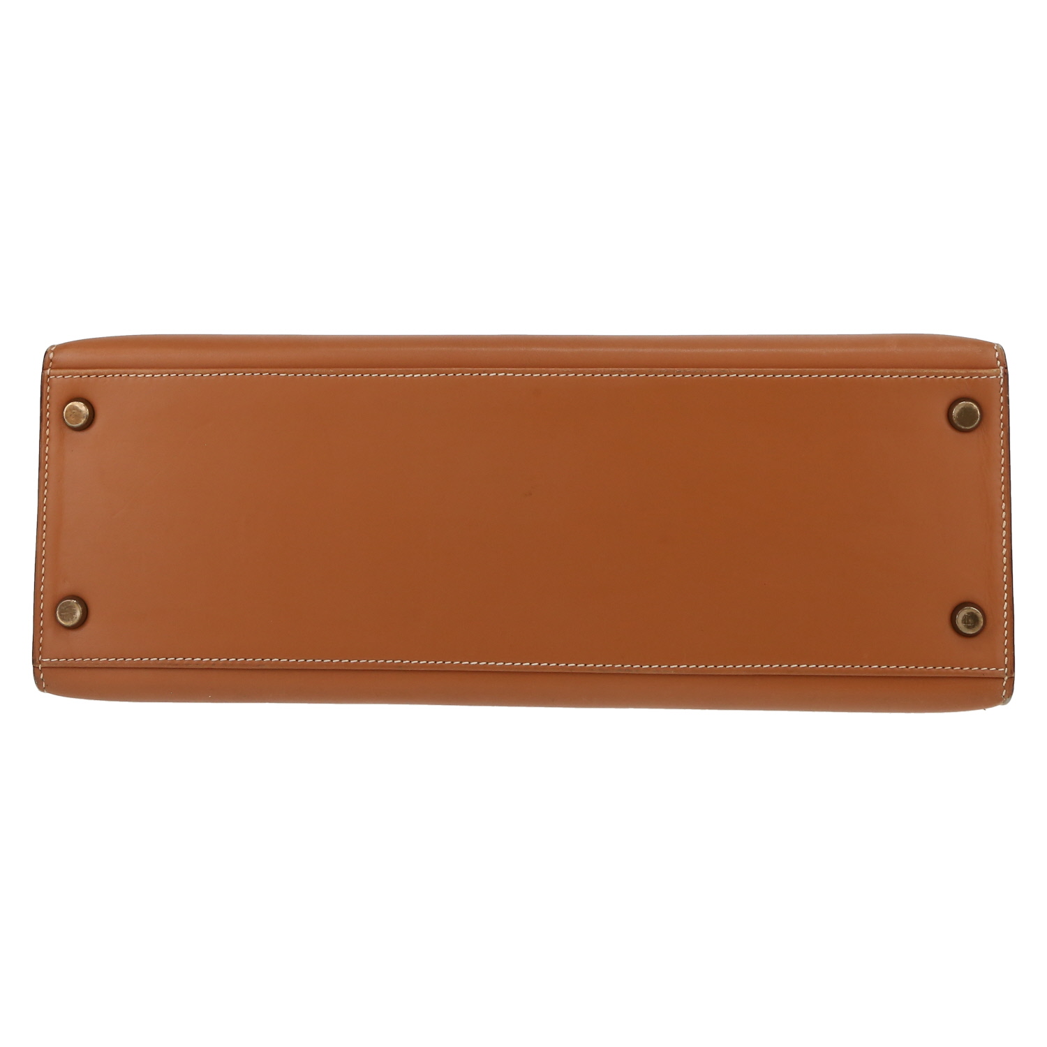 Hermès  Kelly 32 cm handbag  in gold natural leather - Detail D4