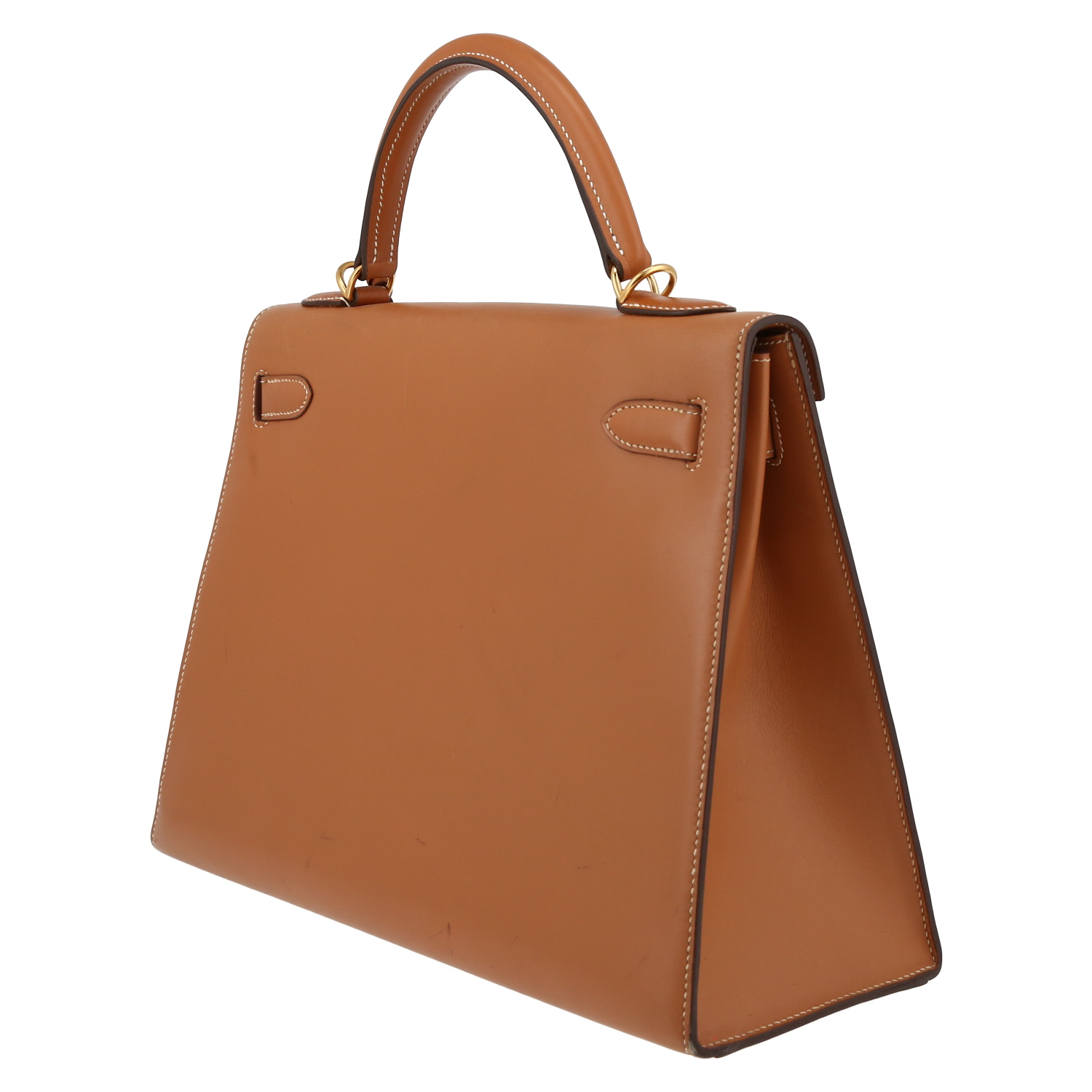 Hermès  Kelly 32 cm handbag  in gold natural leather - Detail D5