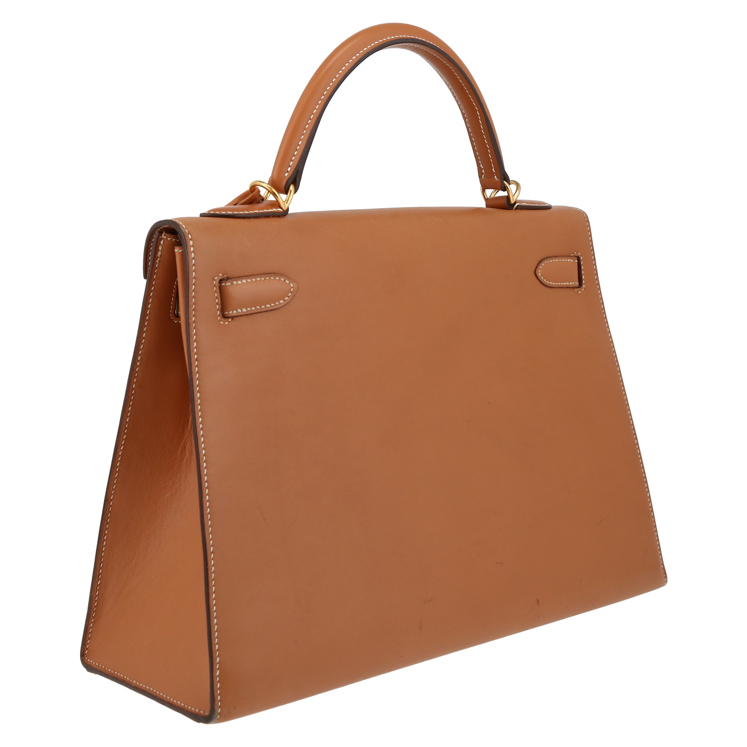 Hermès  Kelly 32 cm handbag  in gold natural leather - Detail D6