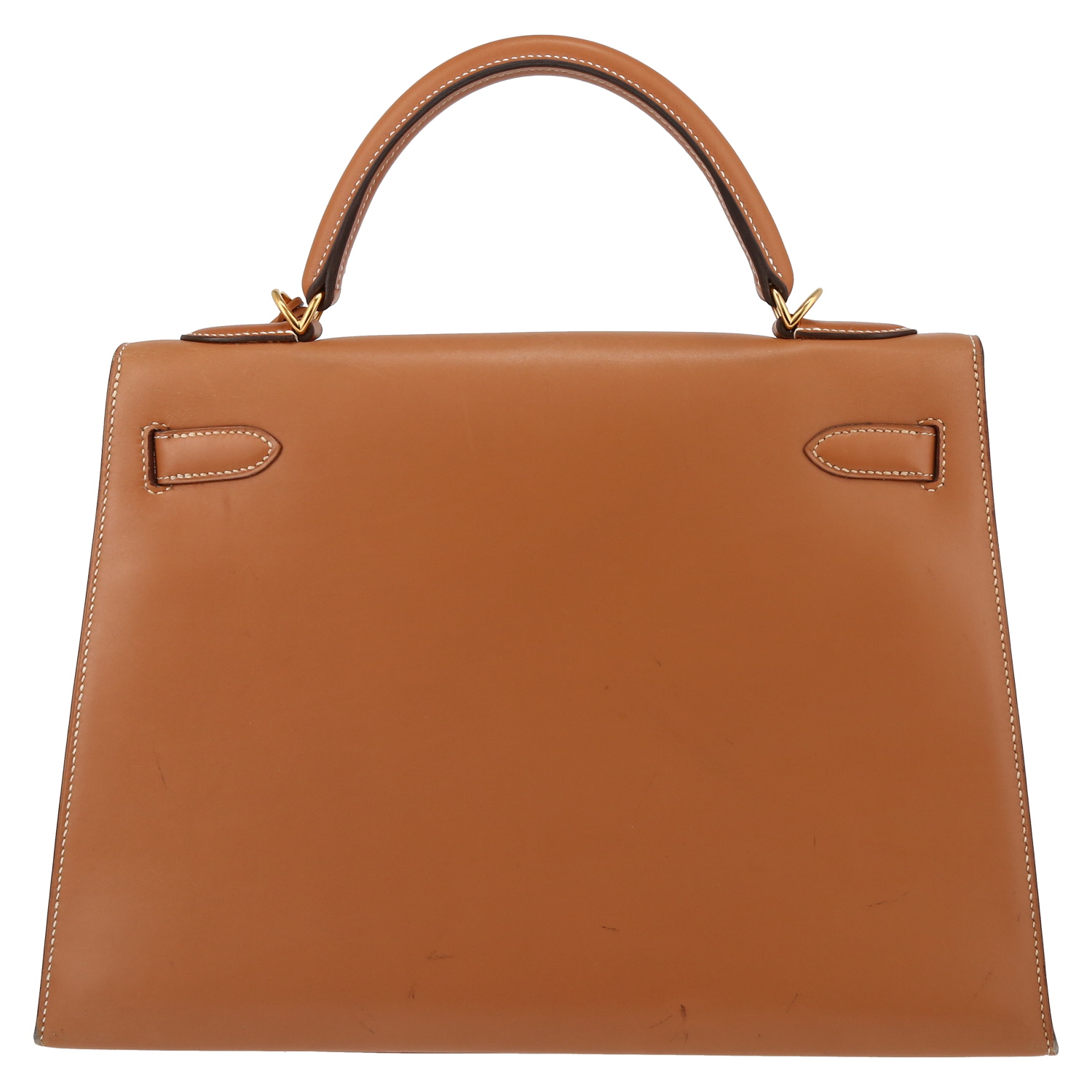 Hermès  Kelly 32 cm handbag  in gold natural leather - Detail D7