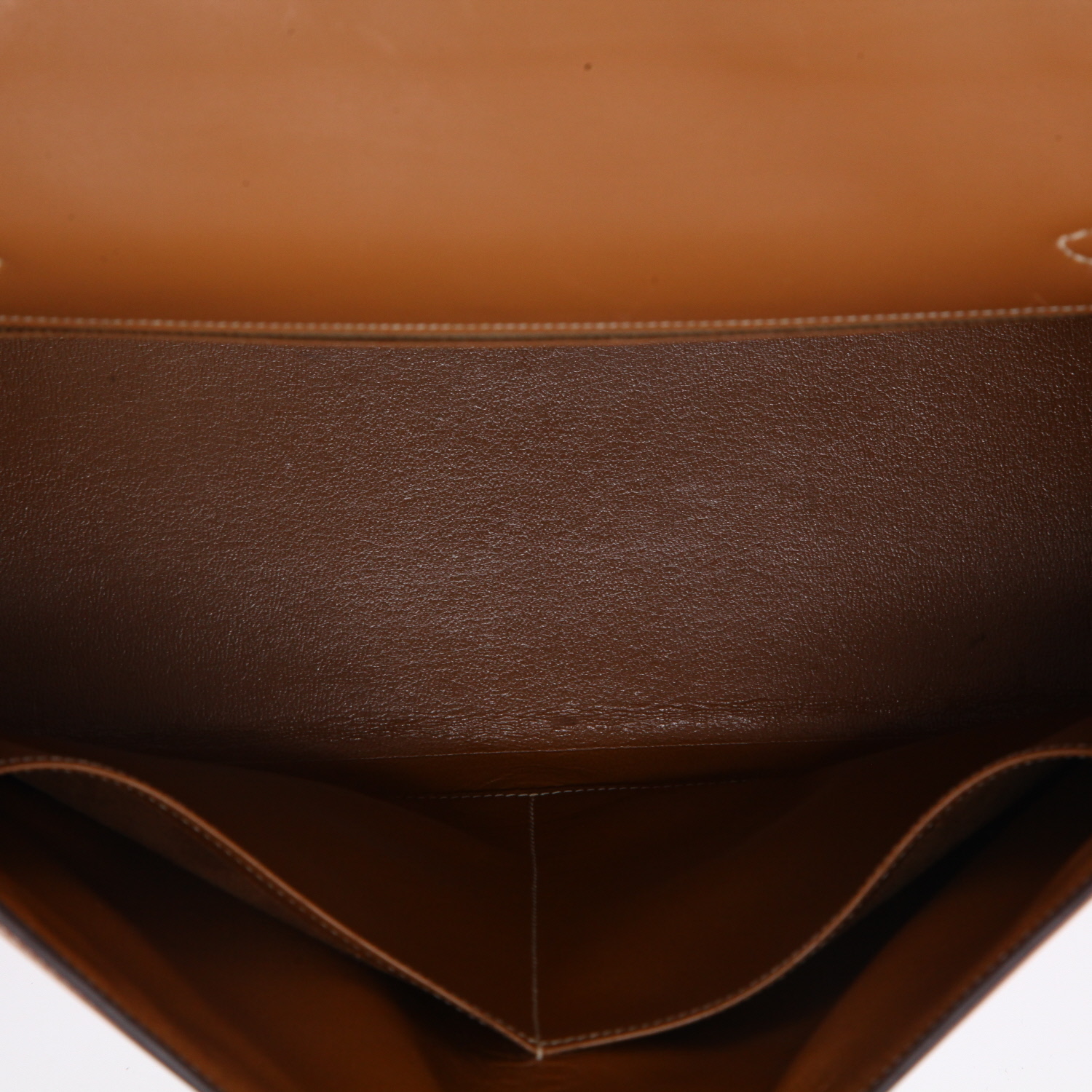 Bolso de mano Hermès  Kelly 32 cm en cuero natural color oro - Detail D8