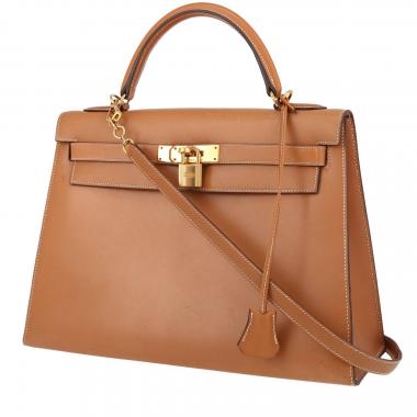 Borsa Hermès  Kelly 32 cm in pelle naturale gold