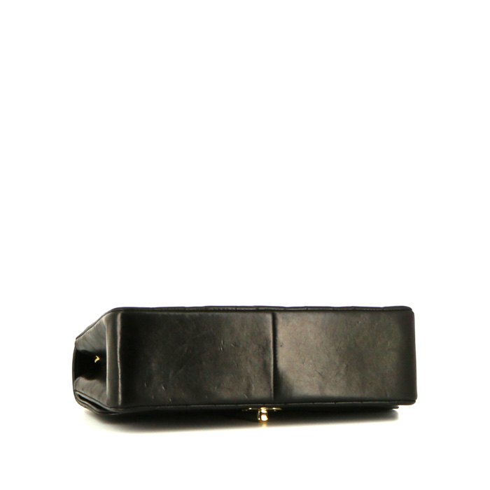 Bolso bandolera Chanel Vintage Diana en cuero acolchado negro - Detail D4