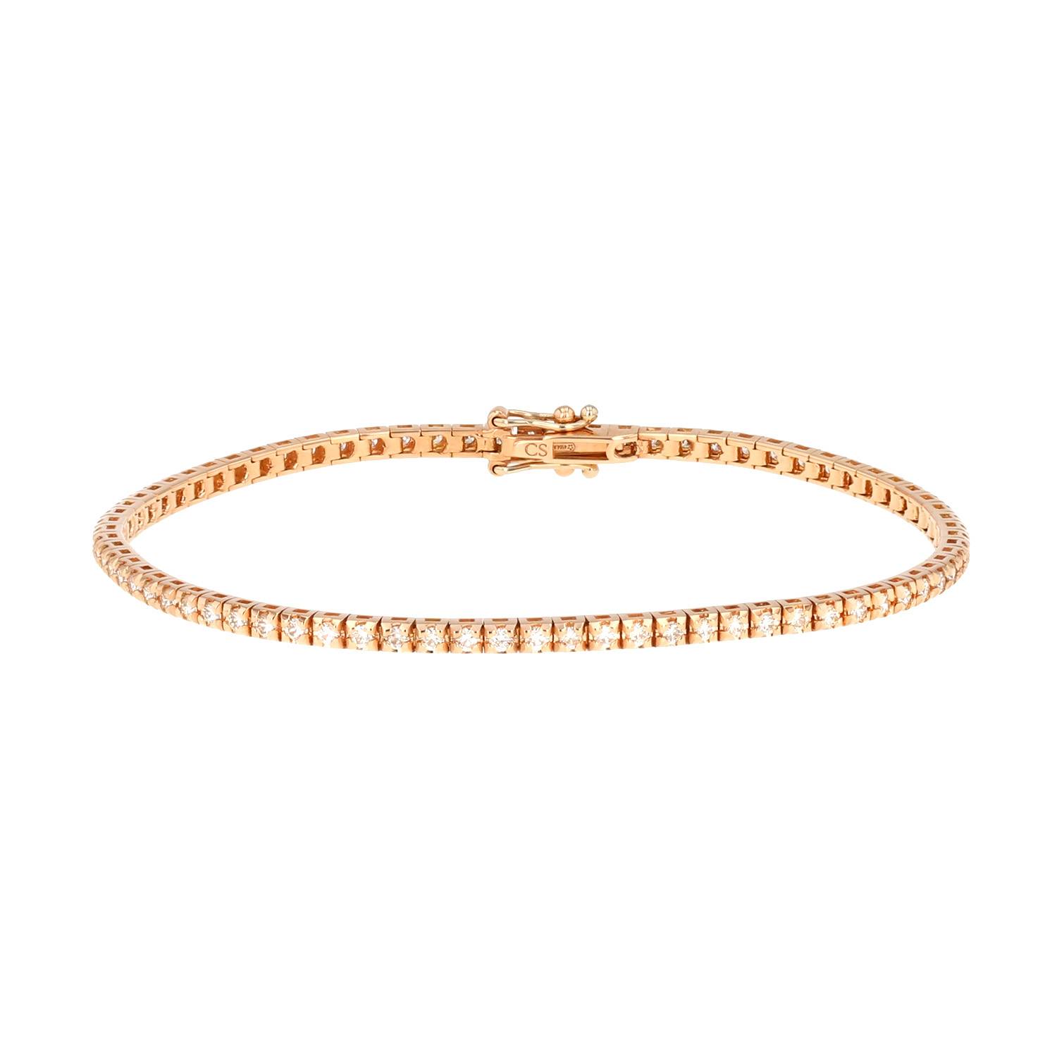 bracelet in pink gold and diamonds (1,85 carat)