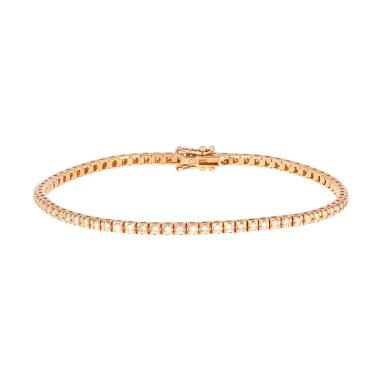 Bracelet ligne en or rose et diamants (1,85 carat)