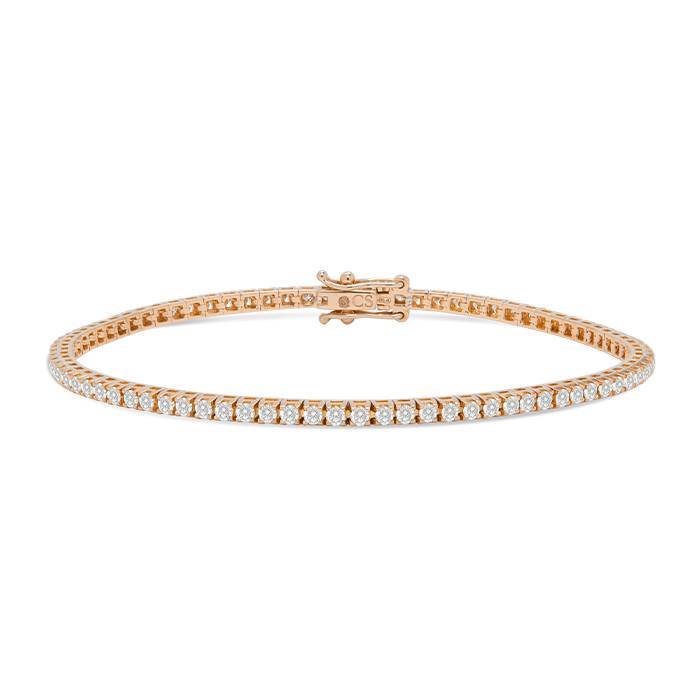 bracelet ligne en or rose et diamants (1, 75 carat)