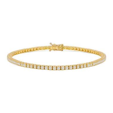 Bracelet ligne en or jaune et diamants (1,74 carat)