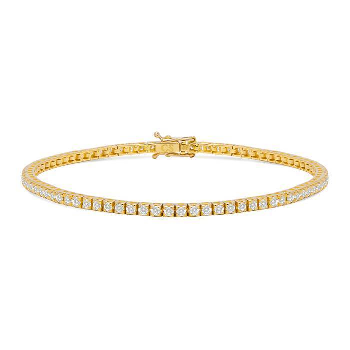 bracelet ligne en or jaune et diamants (1, 75 carat)