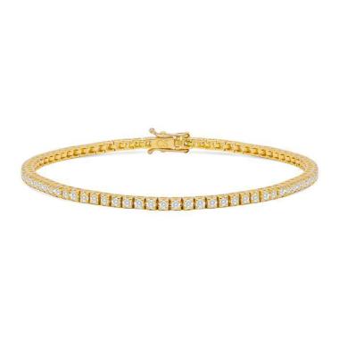 Bracelet ligne en or jaune et diamants (1,77 carat)