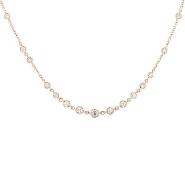 Collier en or rose et diamants (1,55 carat)