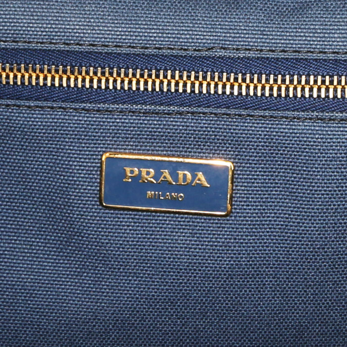 Sac cabas Prada Jacquard en toile bleue - Detail D3