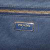 Prada Jacquard shopping bag in blue canvas - Detail D3 thumbnail