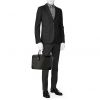 Louis Vuitton Porte documents Voyage briefcase in black damier canvas and black leather - Detail D1 thumbnail