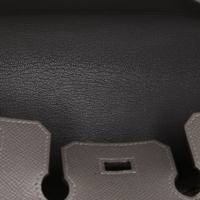 Hermes Birkin 25 cm handbag in Meyer grey epsom leather - Detail D2