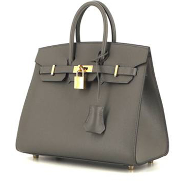 Hermes Birkin 25 cm handbag in grey epsom leather