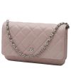 Borsa a tracolla Chanel Wallet on Chain in pelle trapuntata rosa - 00pp thumbnail