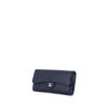 Chanel wallet in navy blue chevron quilted leather - 00pp thumbnail