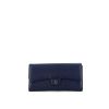 Chanel wallet in navy blue chevron quilted leather - 360 thumbnail