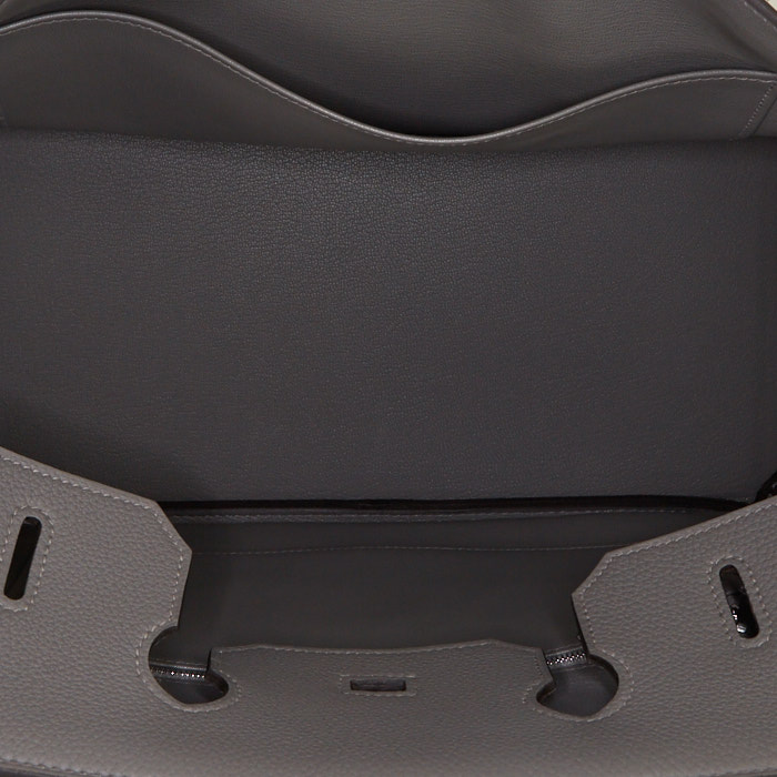 Bolso de mano Hermes Birkin 35 cm en cuero togo gris estaño - Detail D2