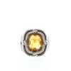Anello David Yurman in argento,  quarzo citrino e diamanti - 360 thumbnail