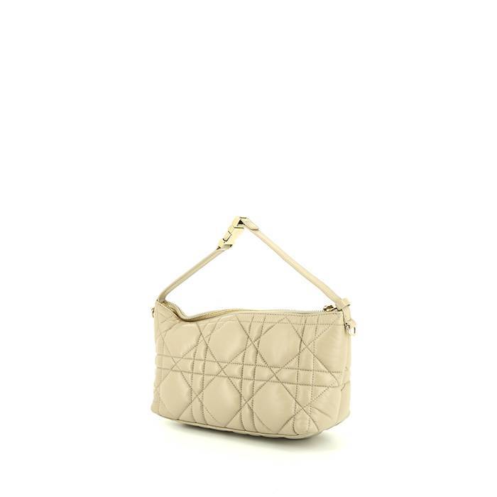 Christian Dior Beige Cannage Quilted Patent Leather Miss Dior Promenade Crossbody Clutch Bag