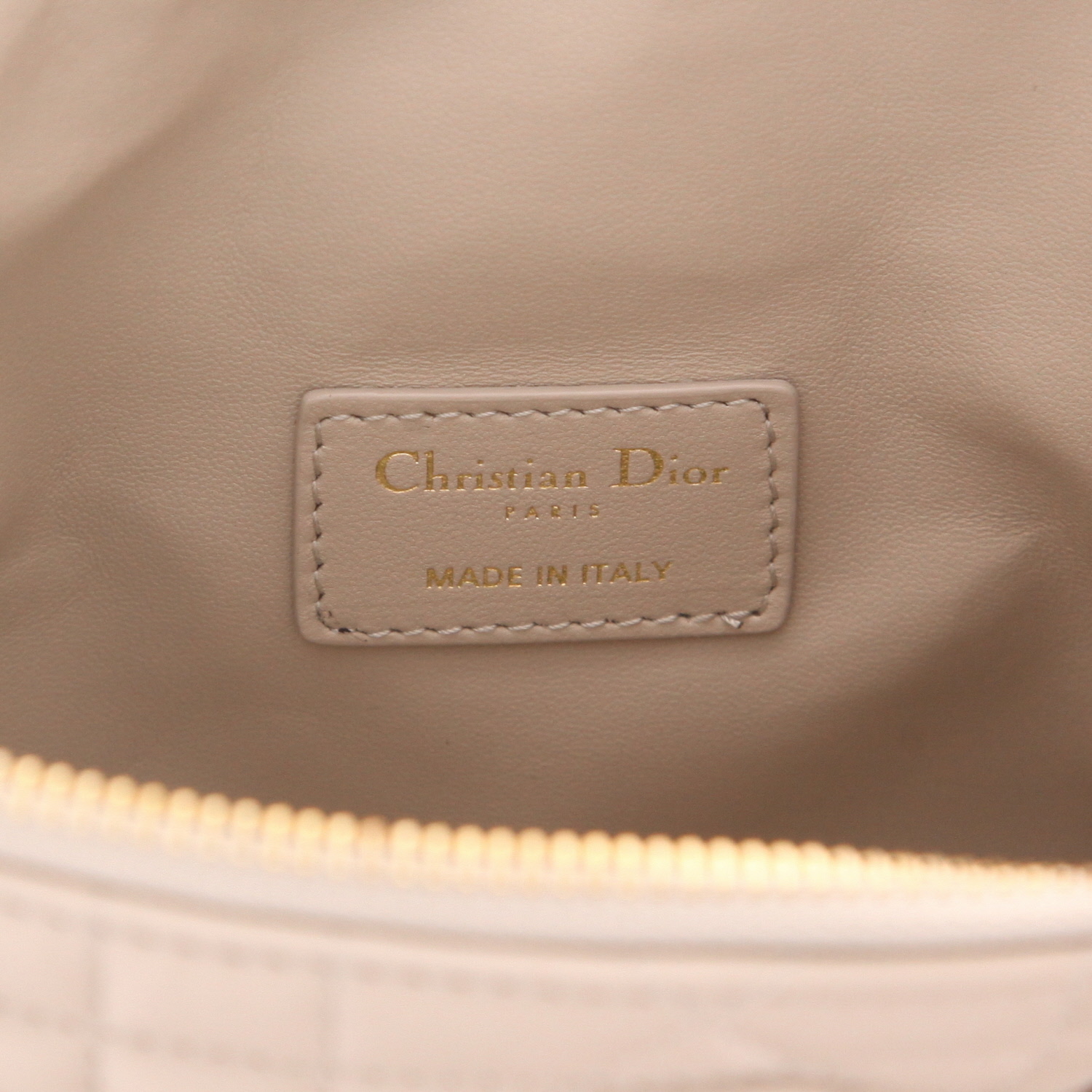 Sac/pochette Dior  Nomad en cuir cannage beige - Detail D2