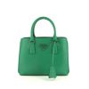 Prada Galleria handbag in green leather saffiano - 360 thumbnail