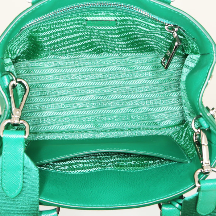 Borsa Prada Galleria in pelle saffiano verde - Detail D3