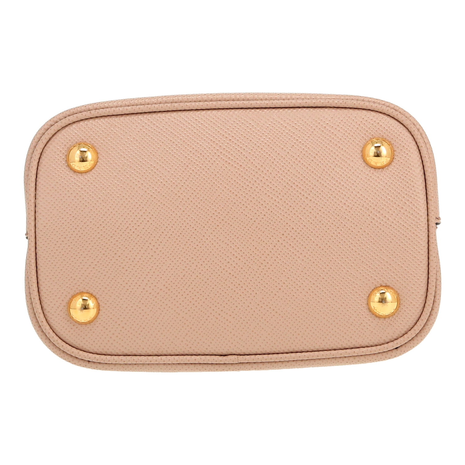 Sac bandoulière Prada  Panier petit modèle  en cuir saffiano rose-poudre - Detail D1