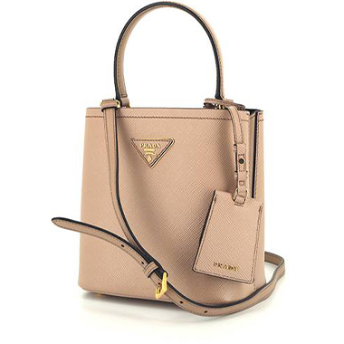 Prada  Panier small model  shoulder bag  in powder pink leather saffiano