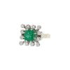 Vintage ring in white gold,  emerald and diamonds - 00pp thumbnail