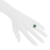 Vintage ring in white gold,  emerald and diamonds - Detail D1 thumbnail