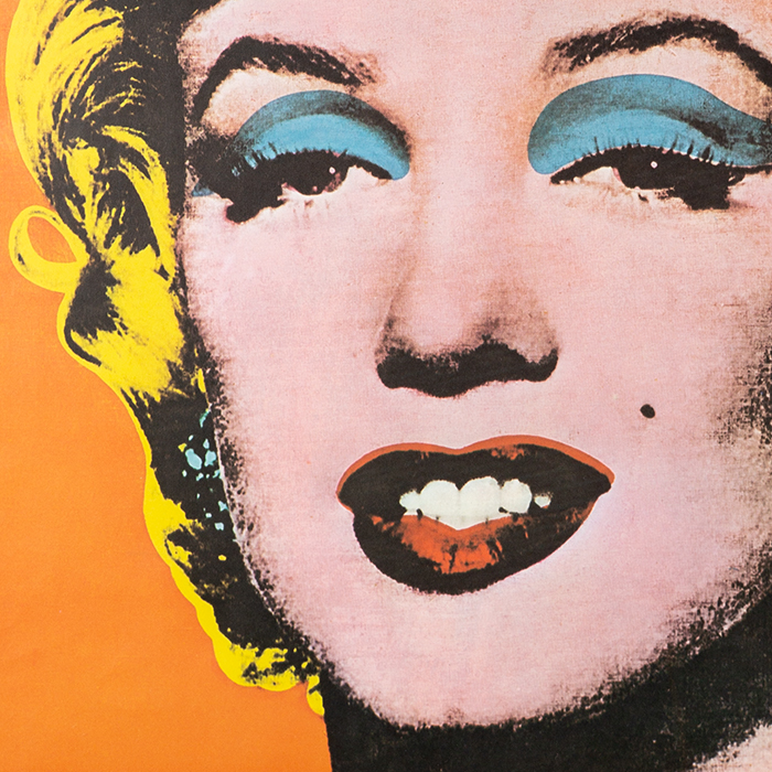 Andy Warhol, Vintage signed poster of the Karl Ströher collection exhibition at the Kunsthalle of Dusseldorf, signed and framed, of 1968 - Detail D1